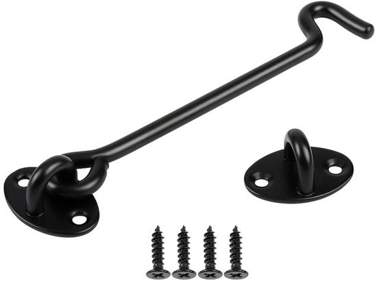 Set di 2 uncini in acciaio inossidabile nero - Lunghezza 15 cm