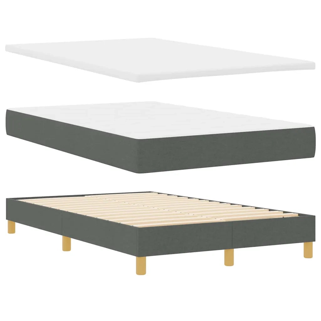 Letto a Sorgente LED con led Grigio scuro 120 x 200 cm Tessuto