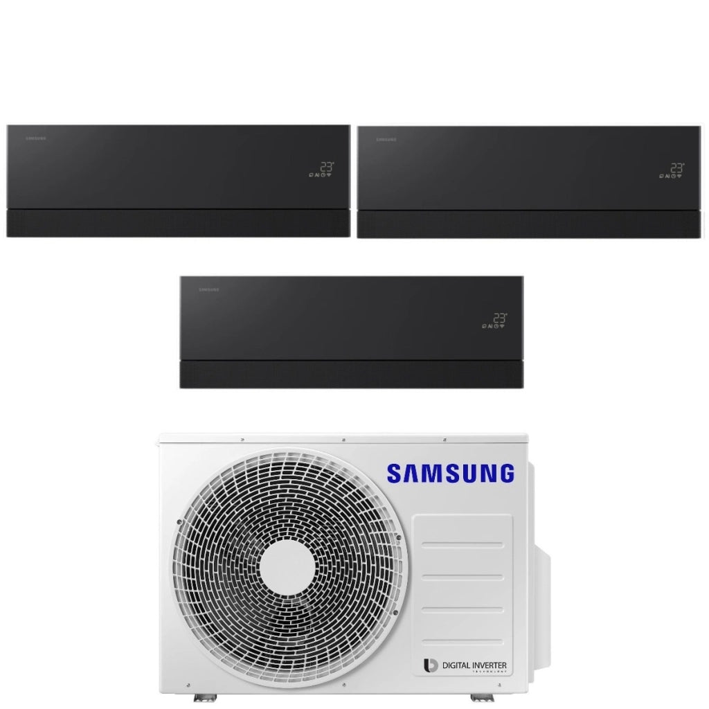 Condizionatore Trial Split Samsung WindFree Première Black 7+7+7 con AJ068TXJ3KG R-32 Wi-Fi Integrato
