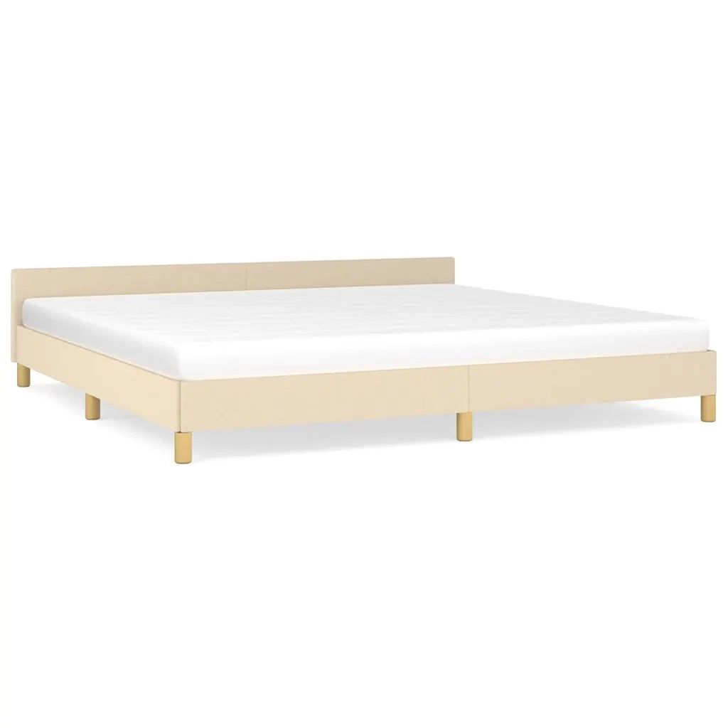 Letto matrimoniale | Letto per adulti | Giroletto senza Materasso Crema 200x200 cm in Tessuto
