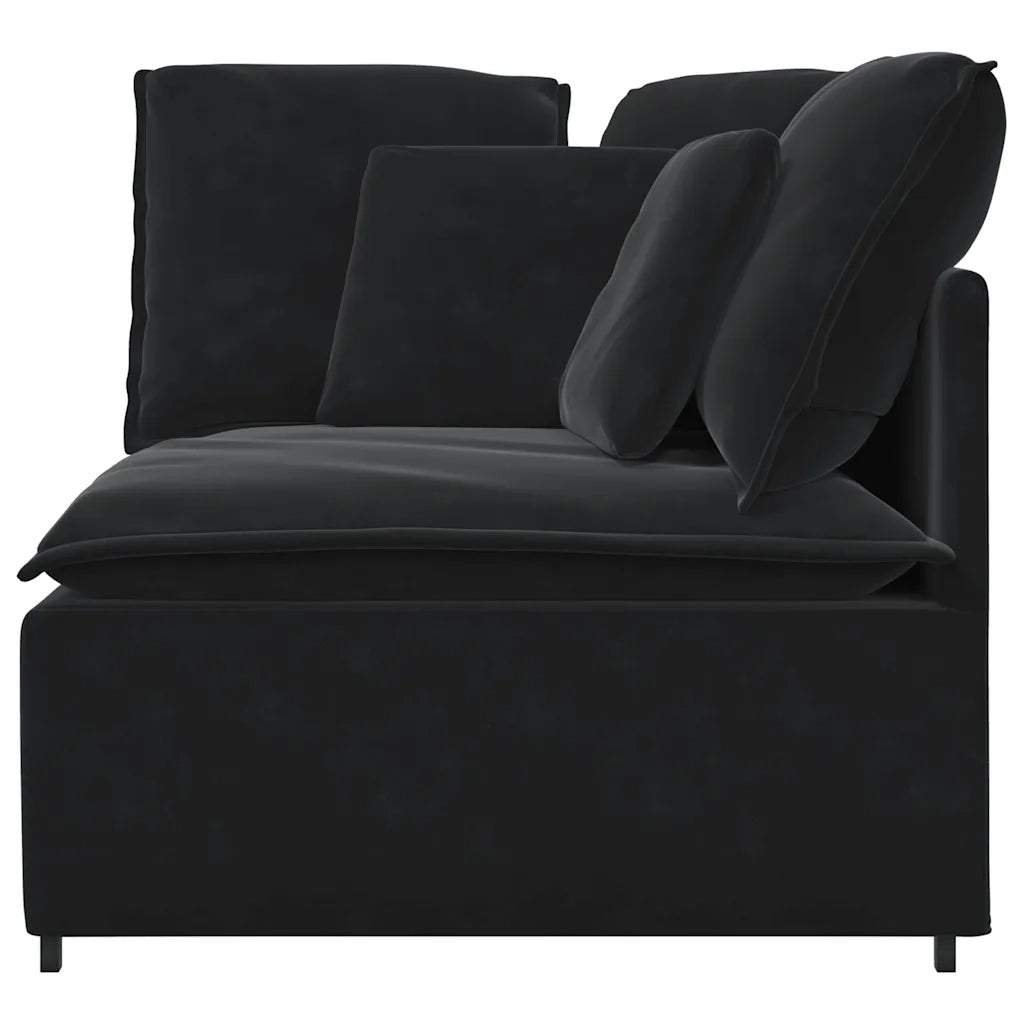 Modulo Angolare Divano Modulare con Cuscini Nero 100 cm 4104464