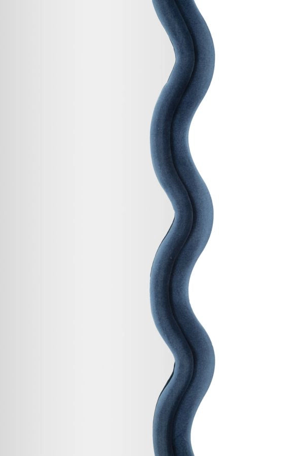 Specchio da muro cornice in velluto blu 60x6x160cm CEMILY