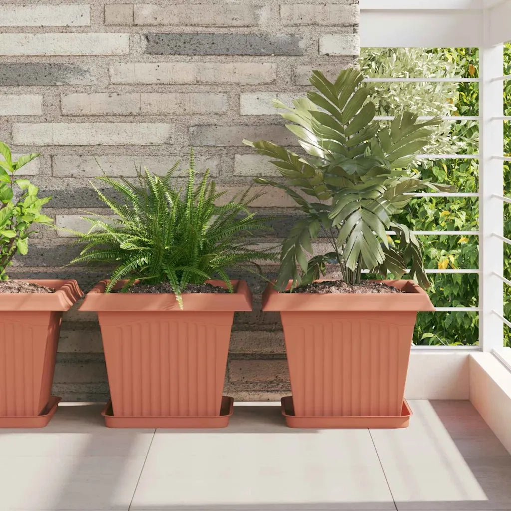 Vasi per Piante 24 pcs Rosso Mattone 33 x 33 x 26 cm Plastica 3403308