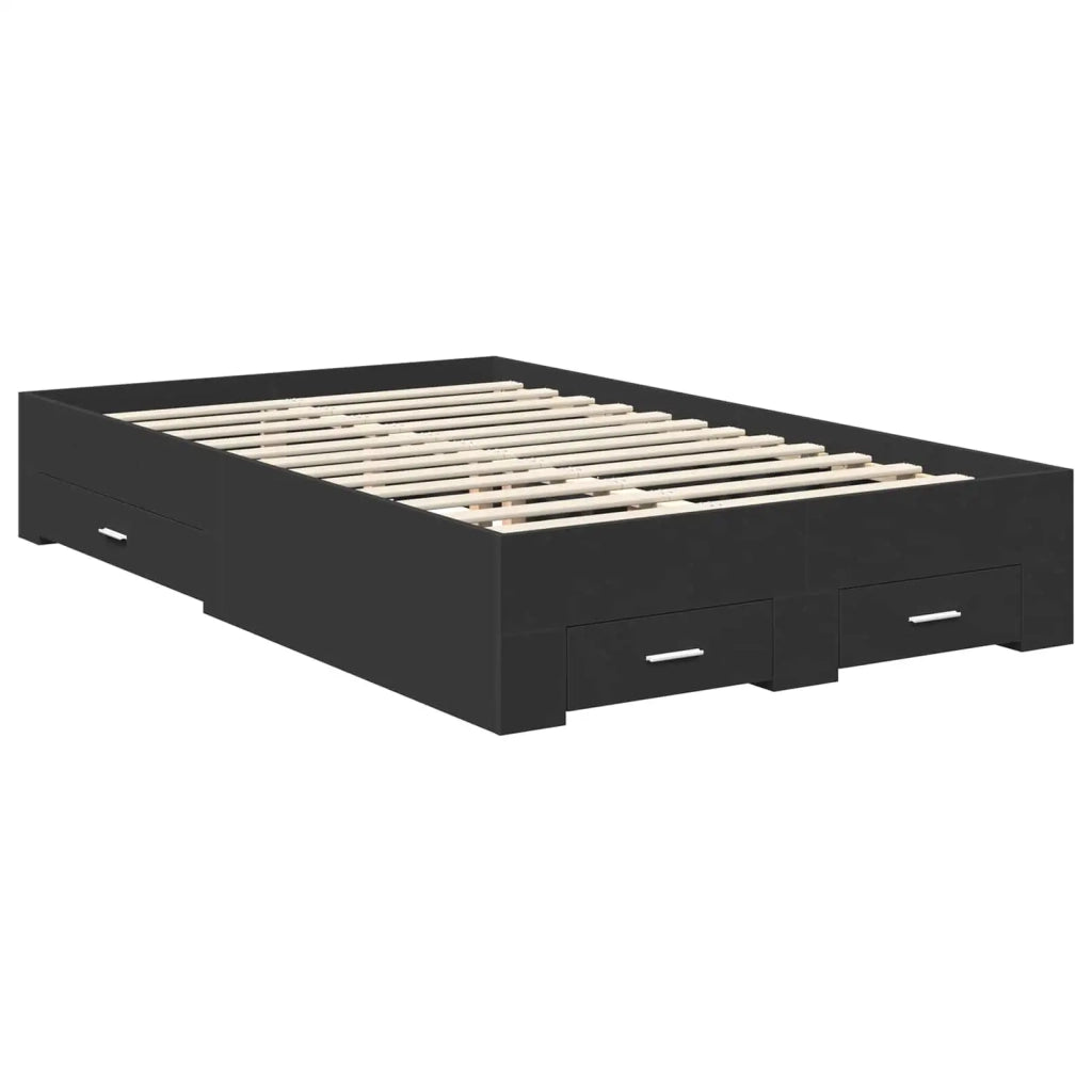 Letto matrimoniale | Letto per adulti | Struttura del letto Nero 135 x 190 cm Legno multistrato