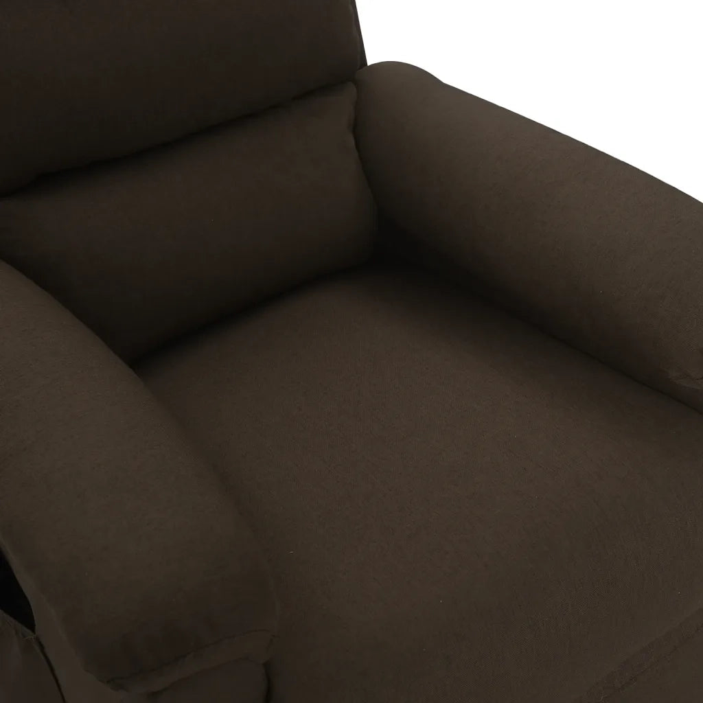 Poltrona Massaggiante Marrone Scuro in Tessuto 342356