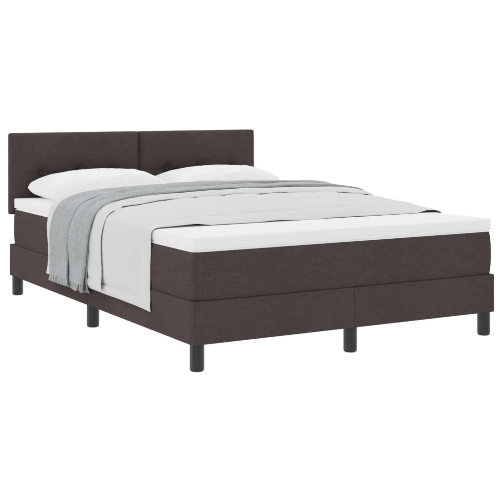 Letto a molle con testiera Marrone Scuro 140 x 200 cm Tessuto 3338695