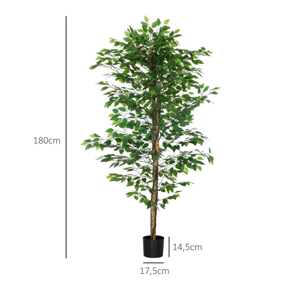 Ficus Artificiale con Tronchi Naturali 180 cm ¨C Minimal ¨C Verde