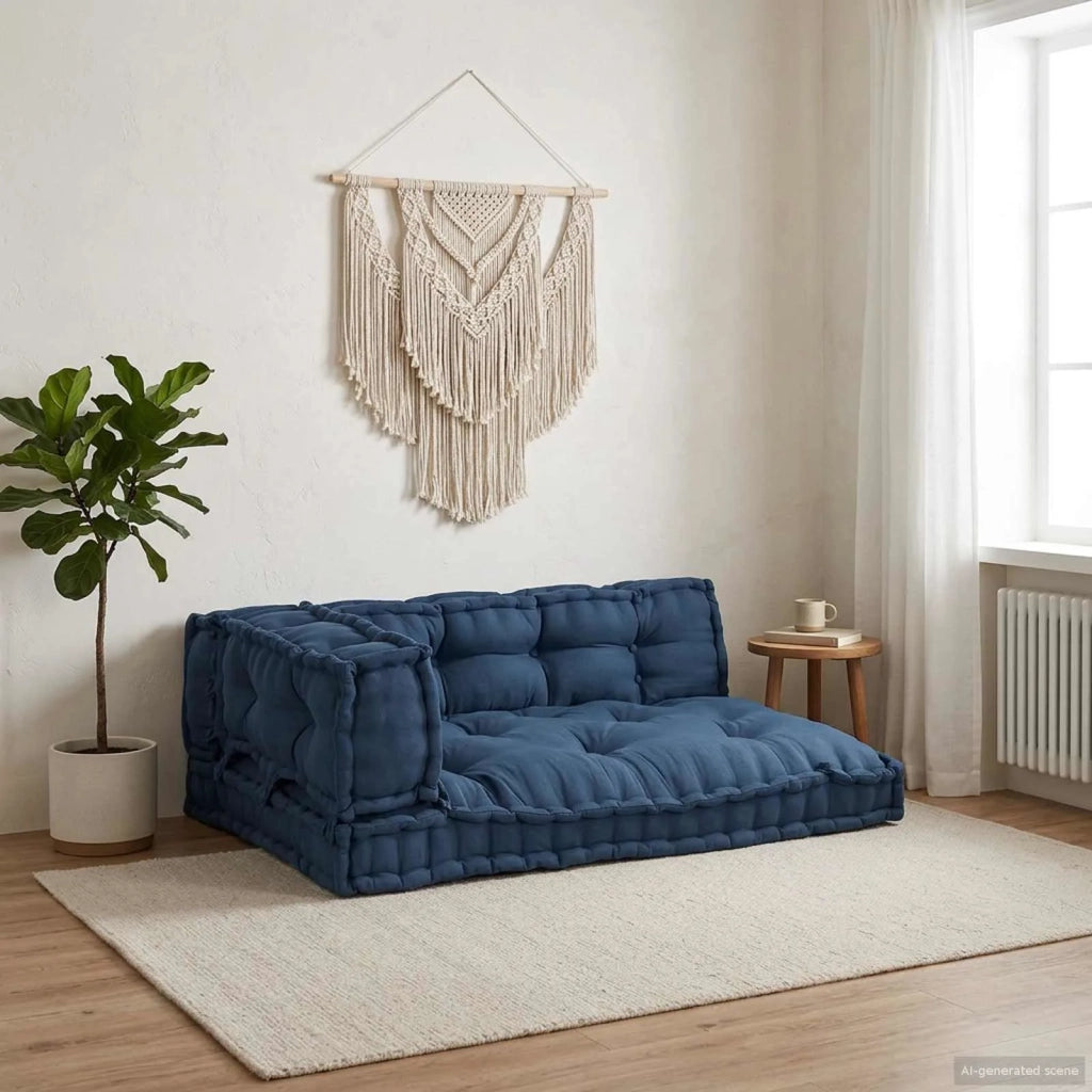 Cuscino per Divano Pallet 3 pcs Indaco 120 x 80 x 38 cm Tessuto 4019095