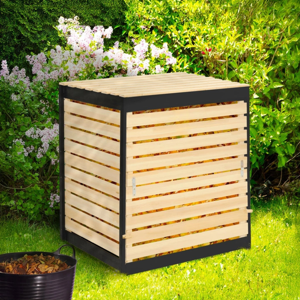 Bidone per compost in legno da 500 litri