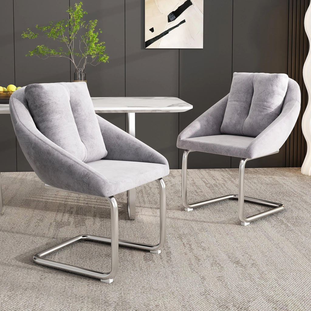 Poltrona Girevole in Velluto con Cuscino ¨C Xylo ¨C Grigio