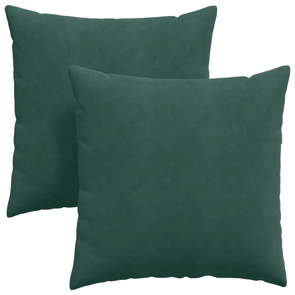 Cuscini da Divano 2 pcs Verde Scuro 80 x 80 cm Tessuto in Cords 42014059