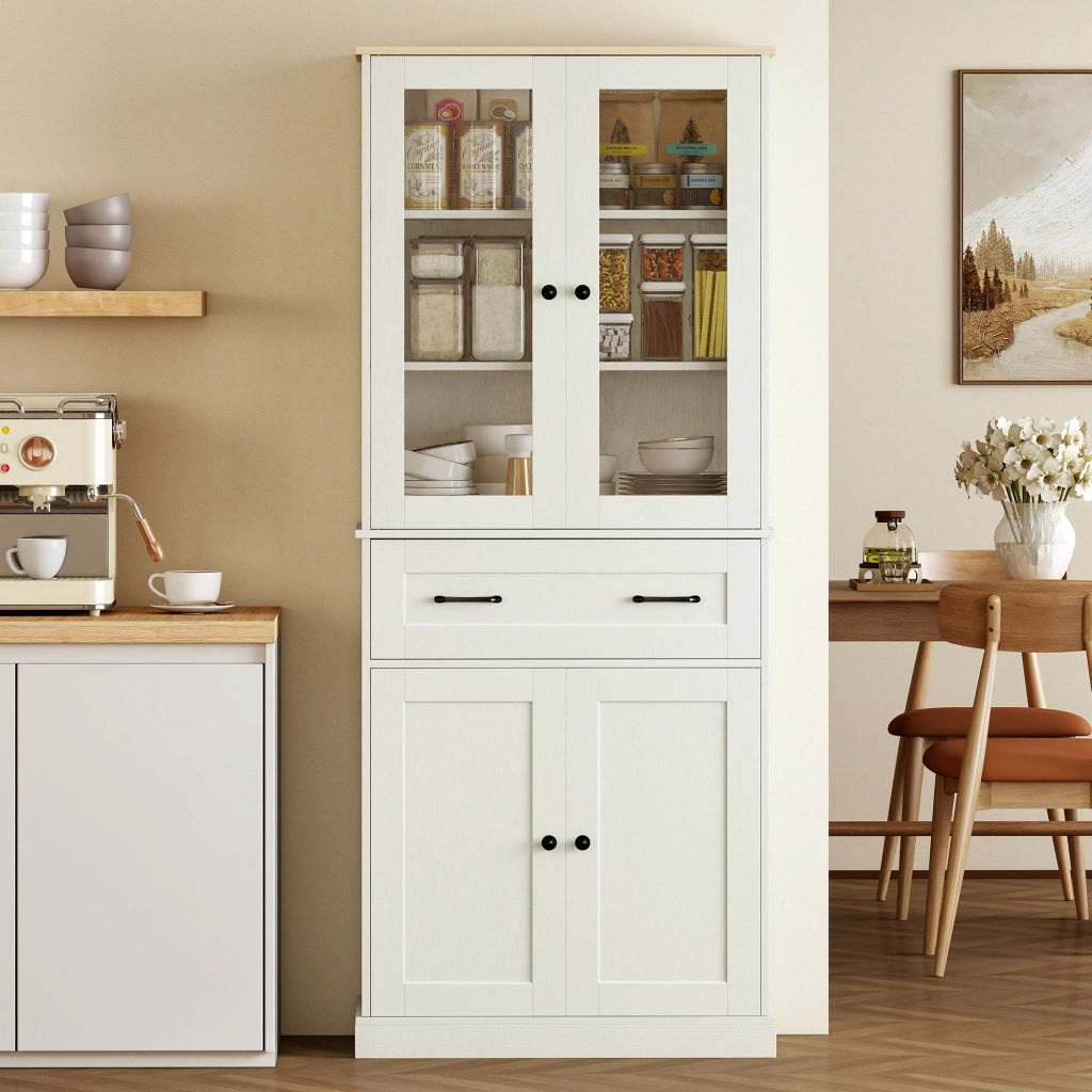 Mobile da cucina freestanding con ripiani regolabili e cassetto ¨C Xylo ¨C Bianco