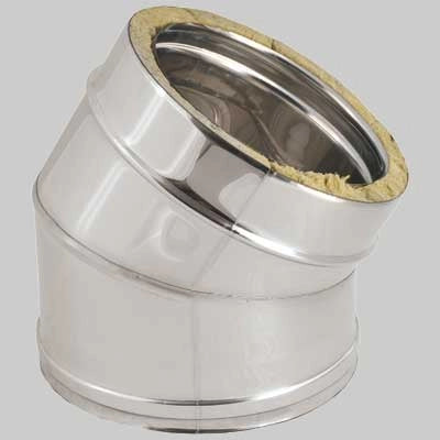 CURVA A 45  ° DOPPIA PARETE  Int.  EE ? 200  Est.  EE ? 250     MADE IN ITALY