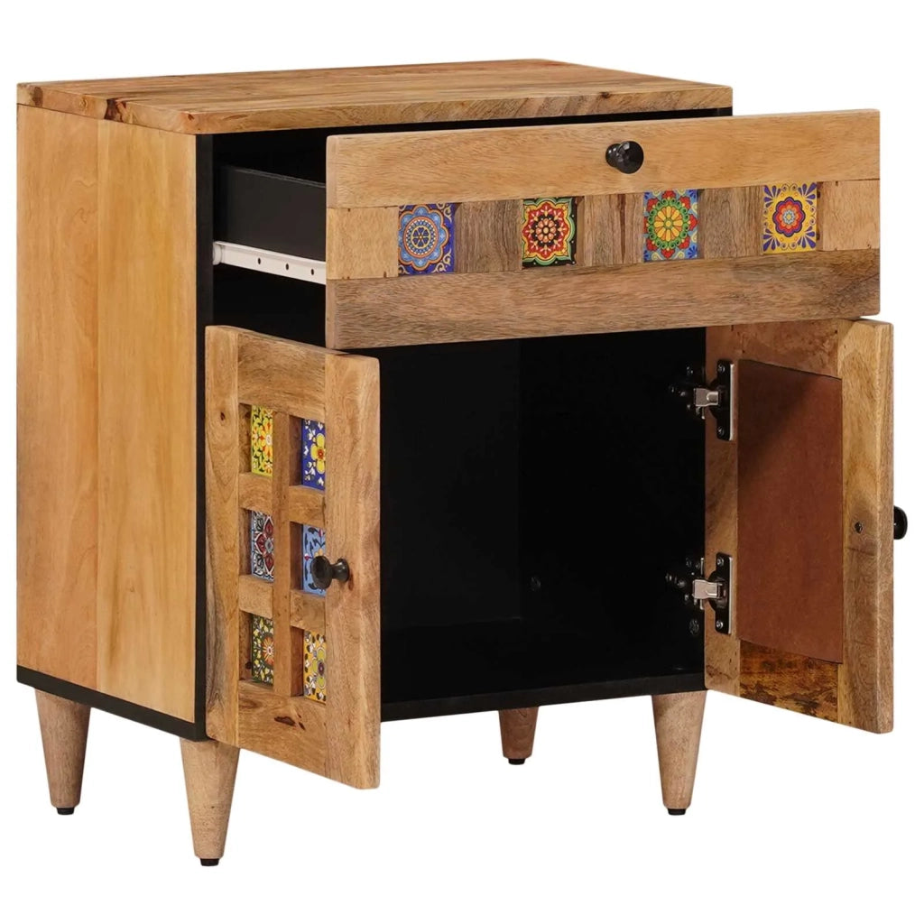 Comodino | Armadio da Notte | Mobiletto da notte con cassetto Naturale 50 x 33 x 60 cm