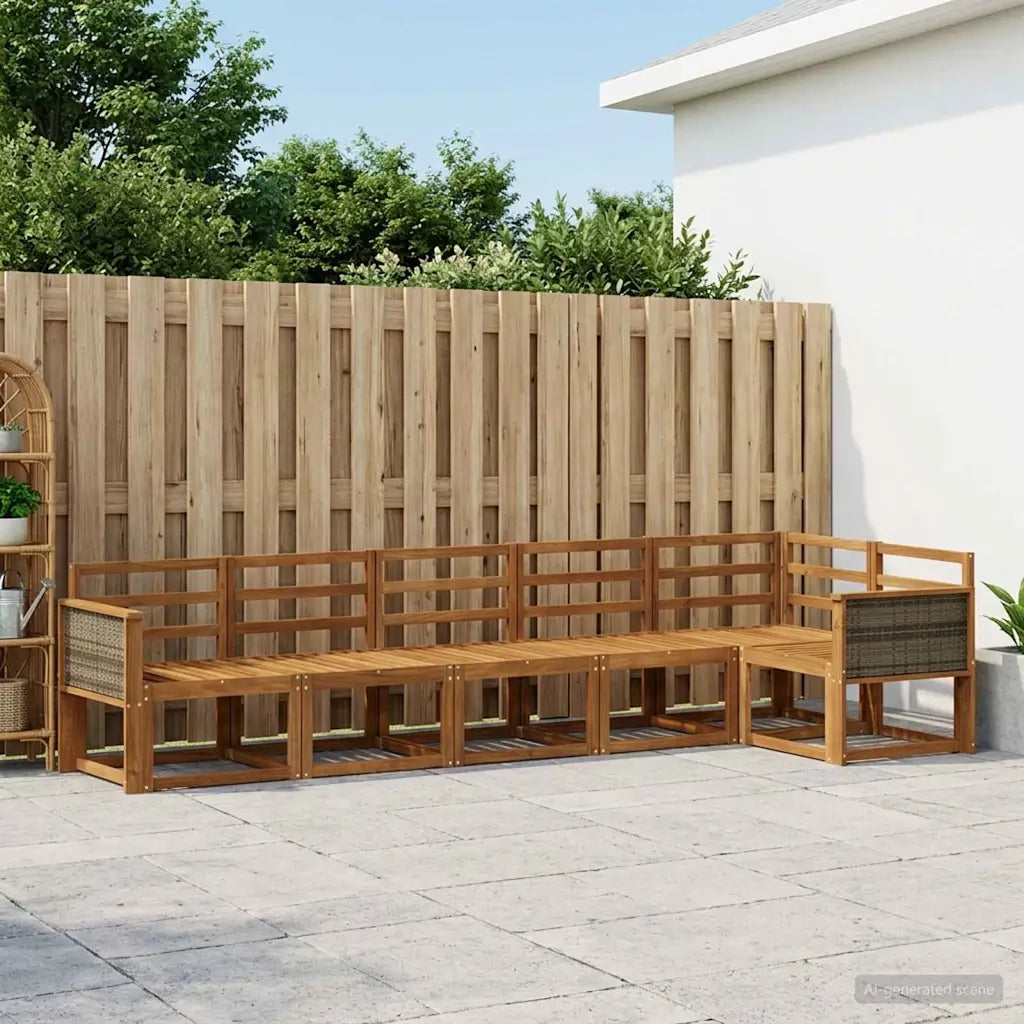 Set di divani da esterno 6 pcs Naturale