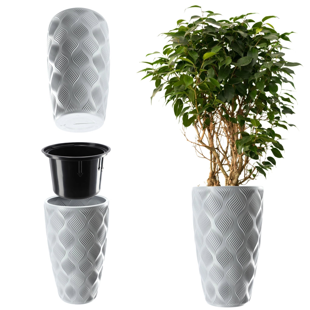 Vaso da fiori KADAX con inserto 58 cm, copertura per vaso da fiori in plastica alta