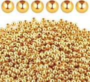 2000 pezzi di perle dorate, 4 mm perle dorate lisce e rotonde, perle dorate a distanza, perle di catena singole, senza giunzione, lisce, perle singole per collana, bracciale, gioielli, fai da te ricamo