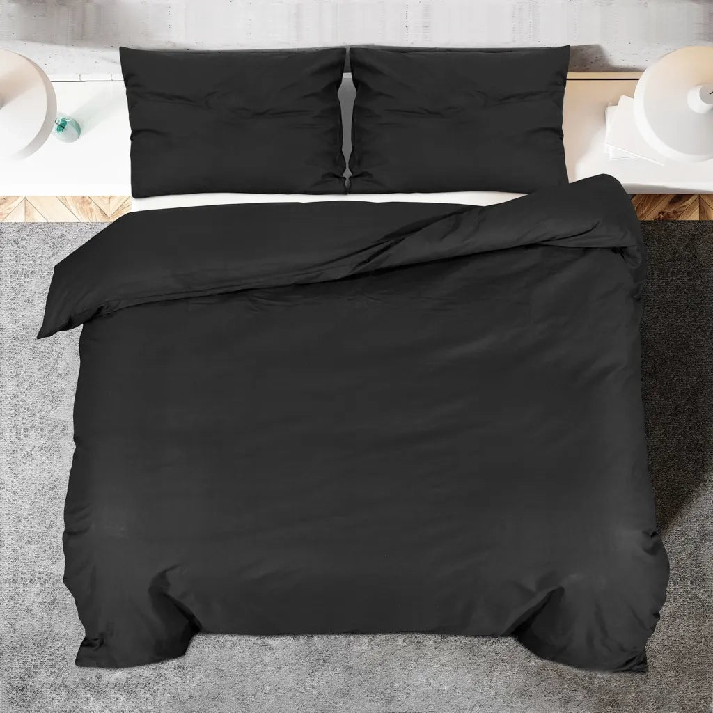 Set Copripiumino Nero 135x200 cm in Microfibra Leggera 135974