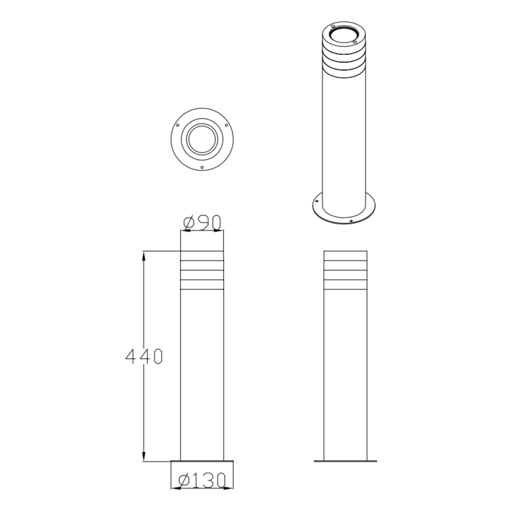 Lampione esterno RINO 44 cm nero E27 IP54 1 luce Polux