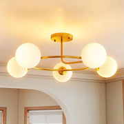 Lampadario a soffitto moderno ¨C zephmum ¨C 5 luci G9, dorato e bianco