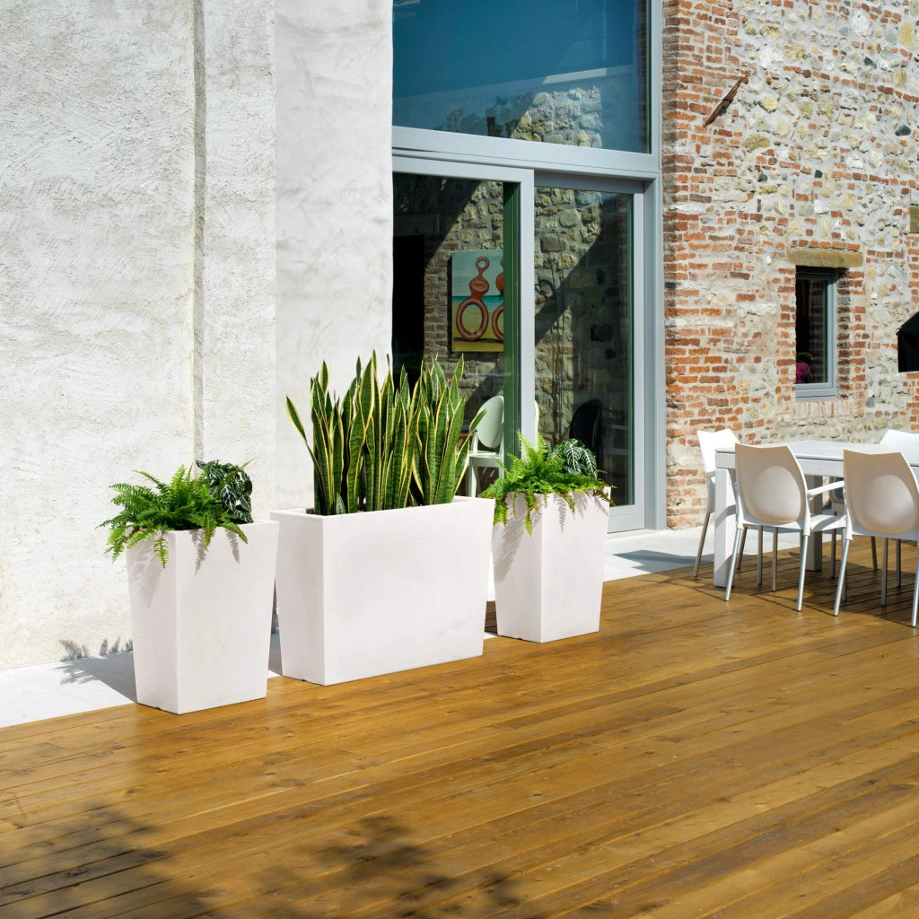 Cheonda - Teraplast Schio Case High 100 cm Übertopf 100% Kunststoff weiß 100 cm