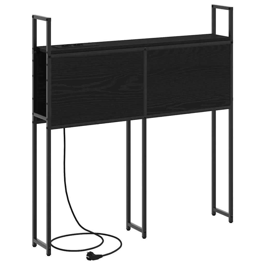 Testiera con Stazione di Carica e Storage Rovere nero 859790