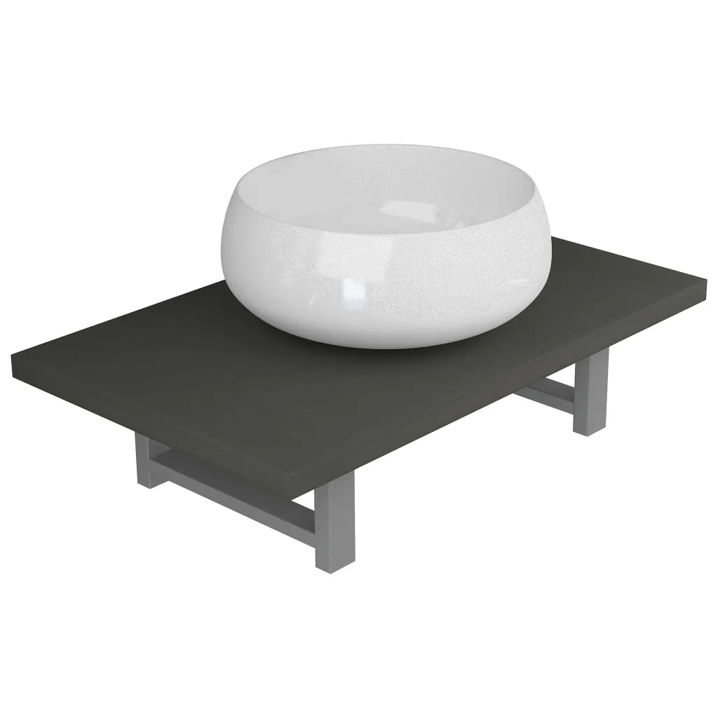 Set Mobili da Bagno | Armadio da bagno 2 pz Ceramica Grigio