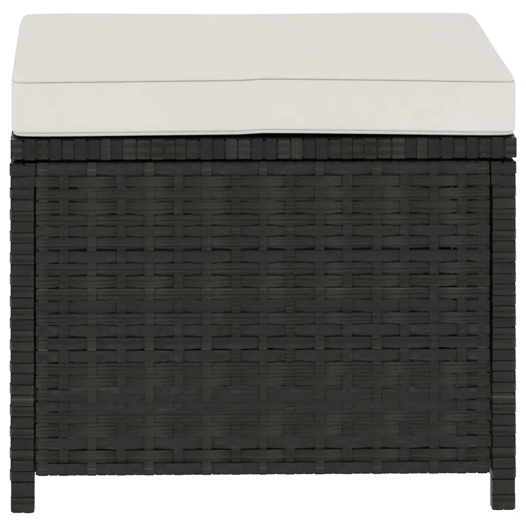 Set Divani da Giardino 5 pz con Cuscini in Polyrattan Nero 48132