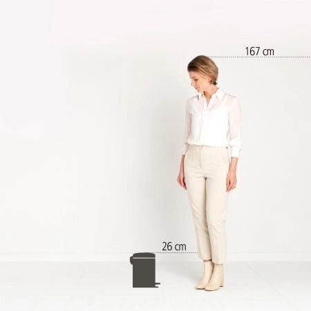Brabantia 149887 NewIcon Pattumiera a Pedale 3 L Chiusura Ammortizzata Base Antiscivolo Coperchio Anti-Odore Secchio Interno Estraibile colore Beige