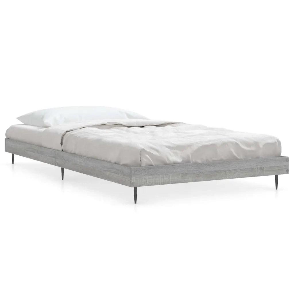 Letto singolo | Letto per adulti | Giroletto Grigio Sonoma 90x200 cm in Legno Multistrato