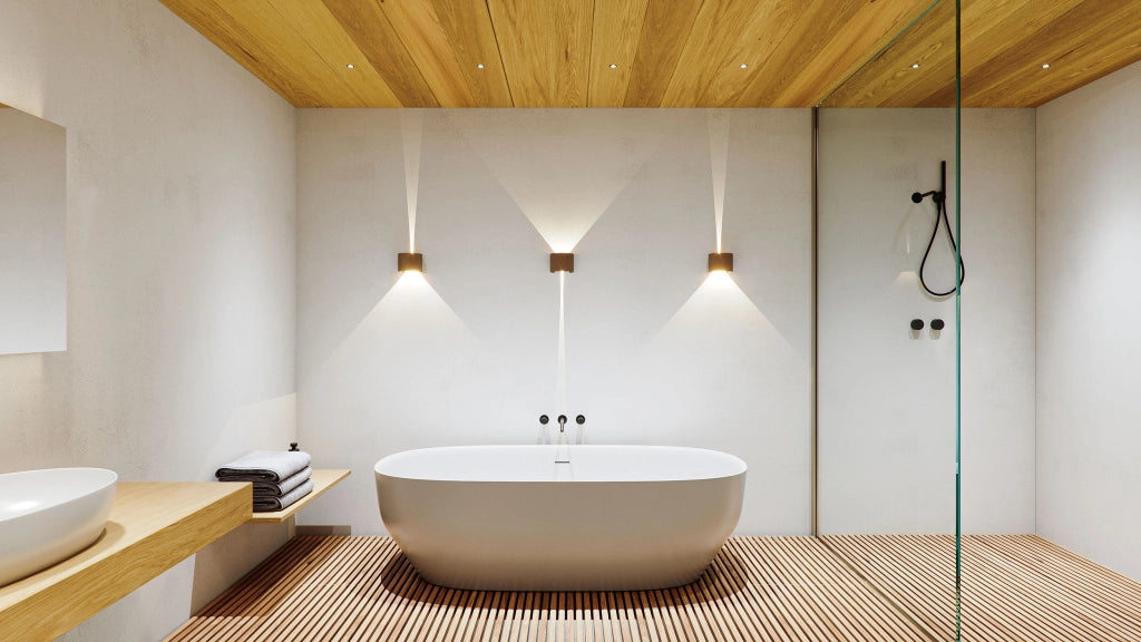Lek Applique LED Quadrata da Parete per Interni ed Esterni 6,8W 2700K Bianco Opaco, Fascio Luce Regolabile 0-120 gradi IK04 IP54 Design Moderno