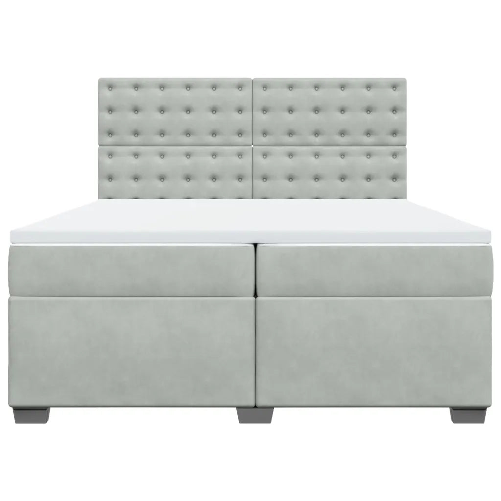 Giroletto a Molle con Materasso Grigio Chiaro 200x200cm Velluto 3293314