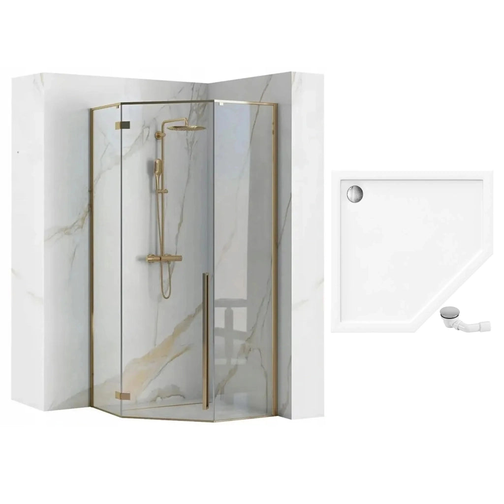 Cabina Doccia Diamond Gold 90x90 senza piatto doccia