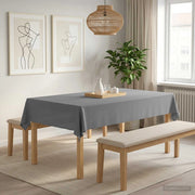 Tovaglia da Tavolo 5 pz Grigio Chiaro 140 x 260 cm Poliestere 42040241
