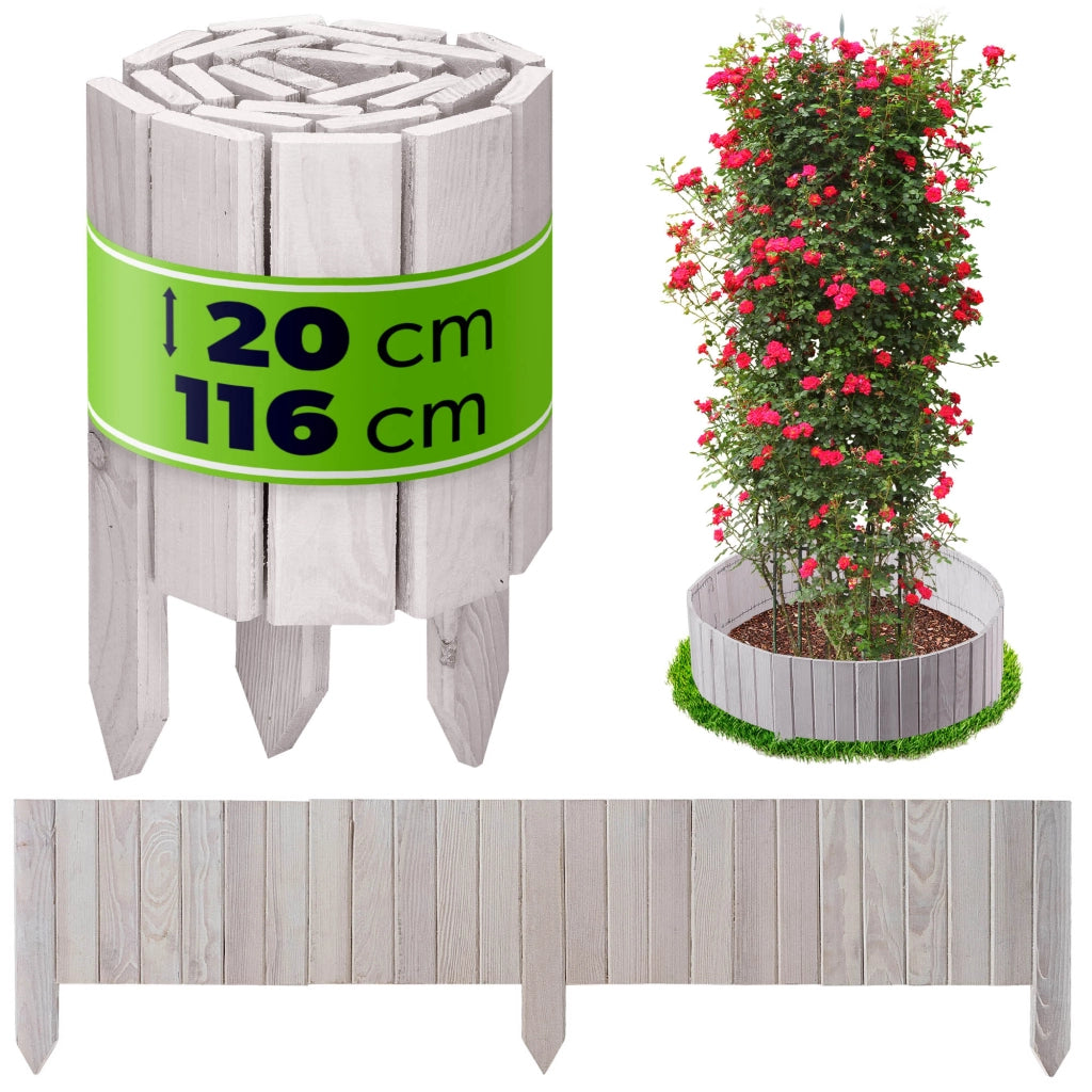 Recinzione da giardino in legno KADAX Palisade, infissa nel terreno, colore bianco, 20x116 cm.