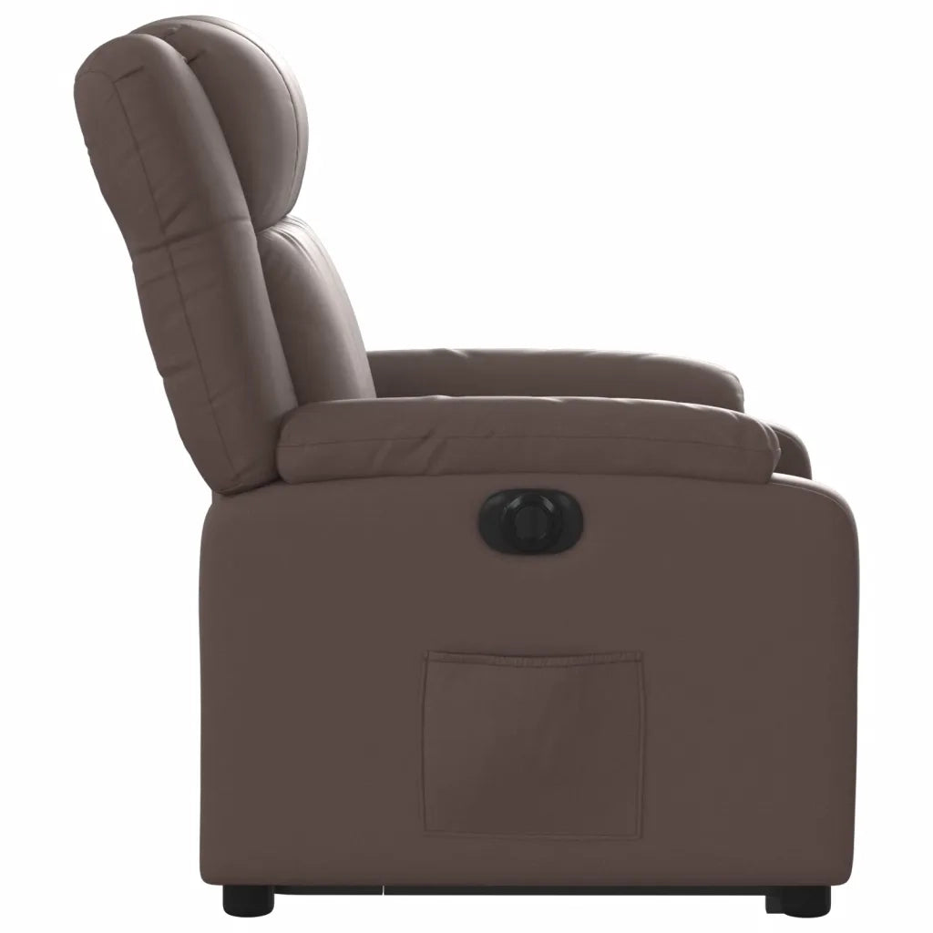Poltrona Alzapersona Reclinabile Marrone in Similpelle 3205166