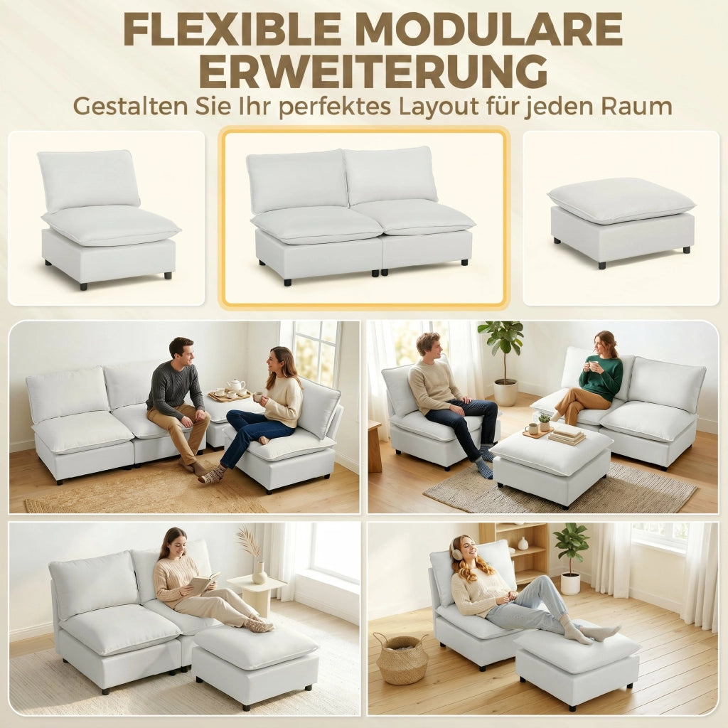 Divano 2 posti in similpelle ¨C zephmum ¨C grigio 146 cm