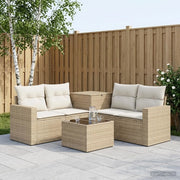 Set di divani 6 pz Beige e Bianco Crema 3447412