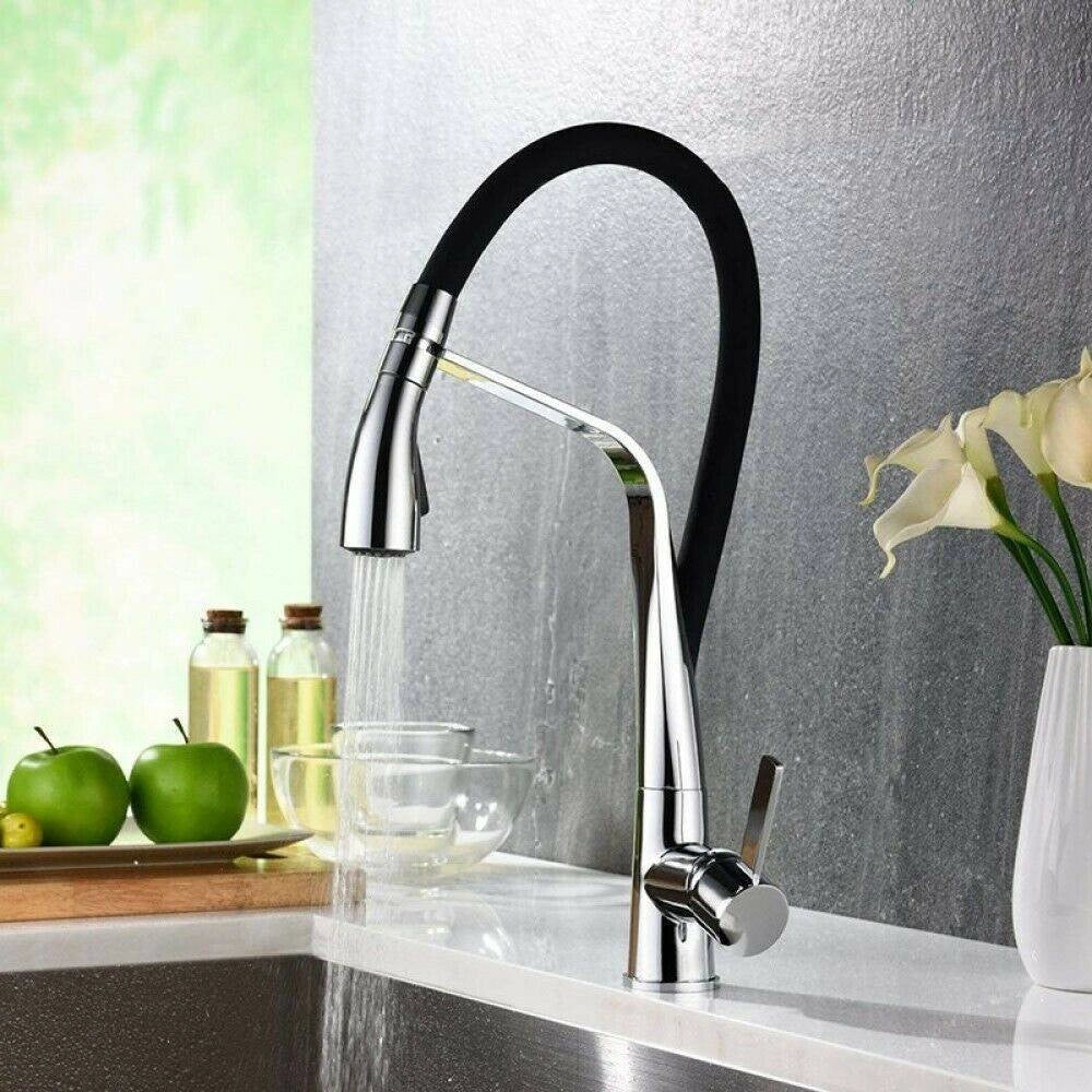 Trade Shop - Miscelatore Rubinetto Lavello Cucina Con Doccetta Monocomando Canna Alta 59590 -