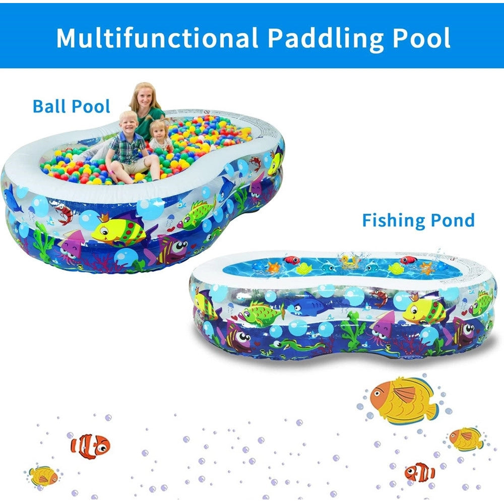 Trade Shop - Piscina Gonfiabile Per Bambini Giardino Estate Design Vita Marina 175x109x46cm 016089 -