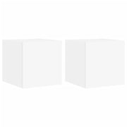 Mobile TV multimediale da parete mensola TV credenza mobile TV per sala da pranzo soggiorno camera da letto con luci LED 2 pezzi 30,5 x 35 x 30 cm bianco 02_0029095