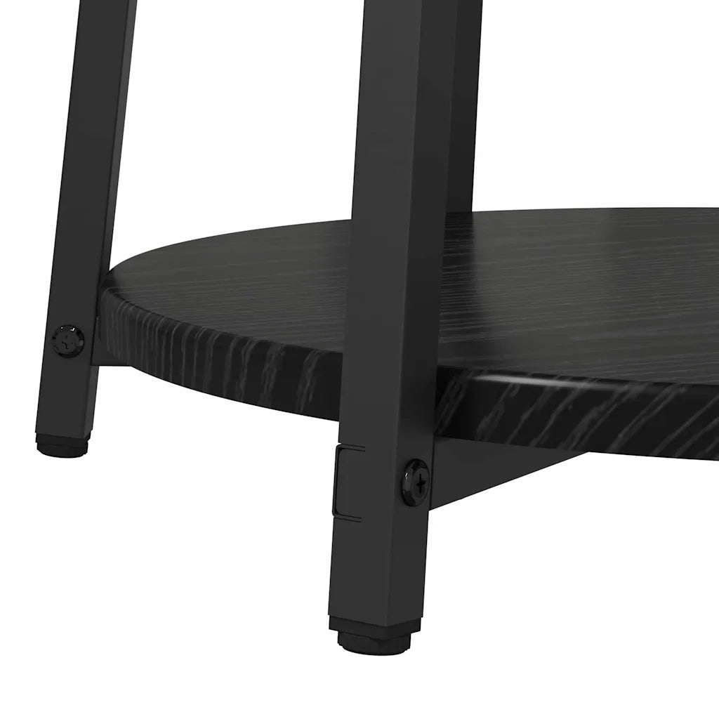 Set tavolini con lo scaffale 2 pz | Tavolo laterale Rovere Nero