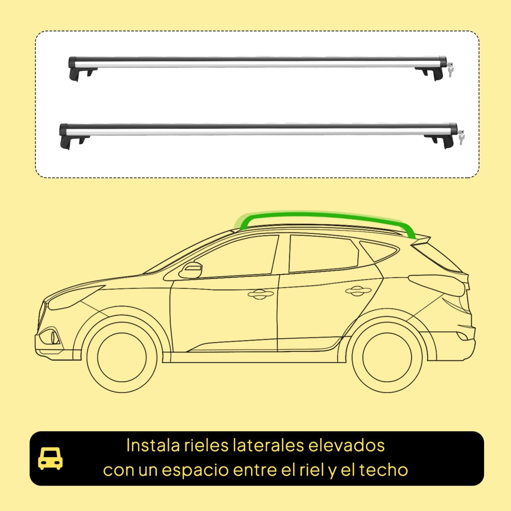 Barre Portapacchi Tetto Universali ¨C Xylo ¨C Alluminio 123,5 cm Argento Carico 75 kg con Serratura
