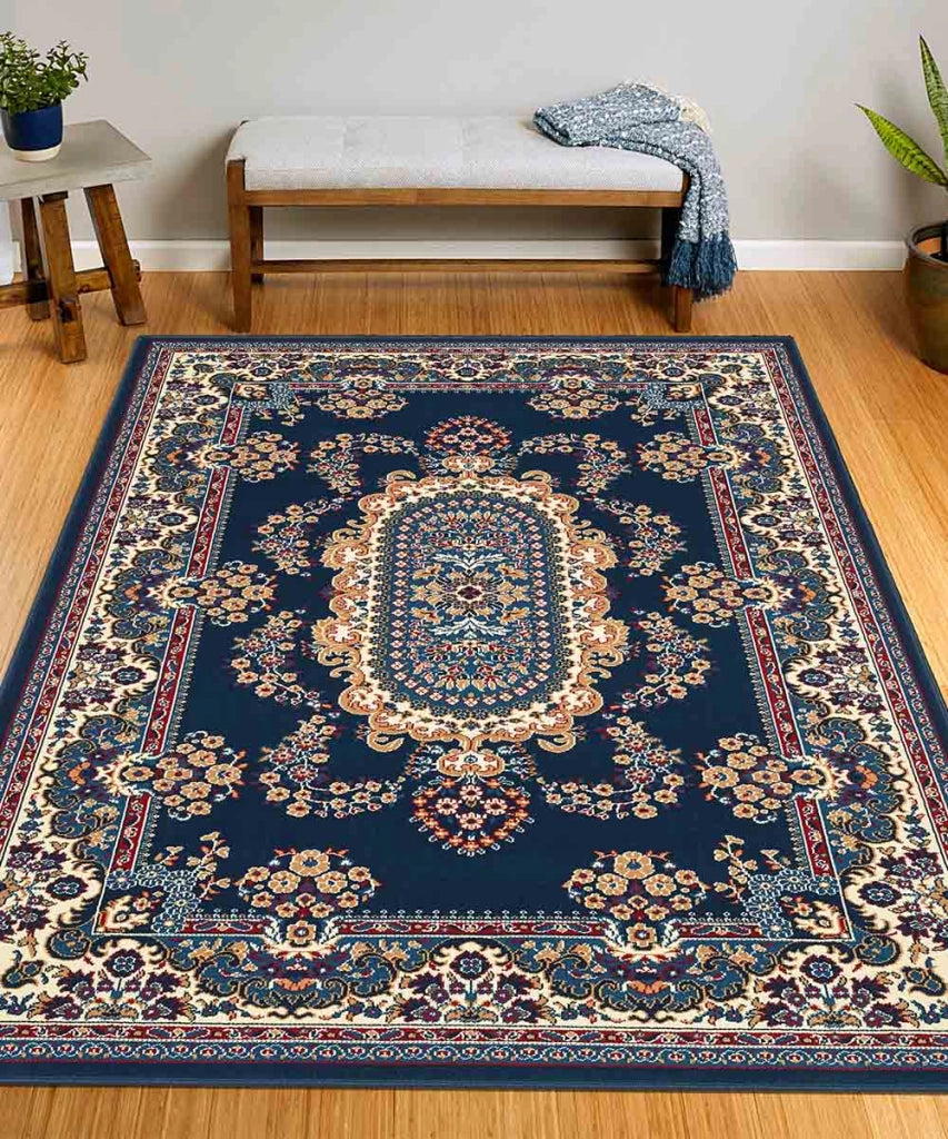 Tappeto ROYAL SHIRAZ 2063 BLU cm.160x230 arredo salotto disegno moderno geometrico arredo casa