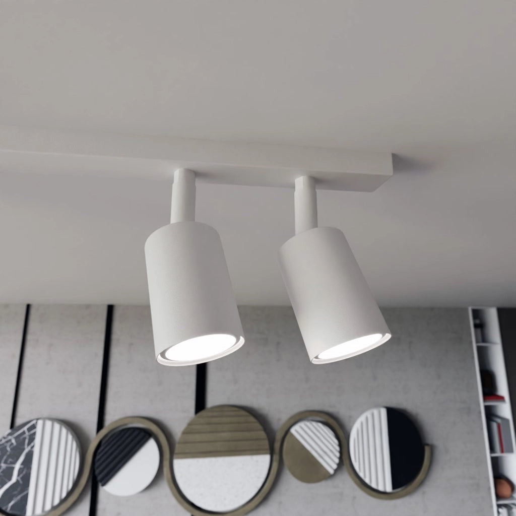 Plafoniera minimalista bianca 4 GU10 70cm Emibig Flash