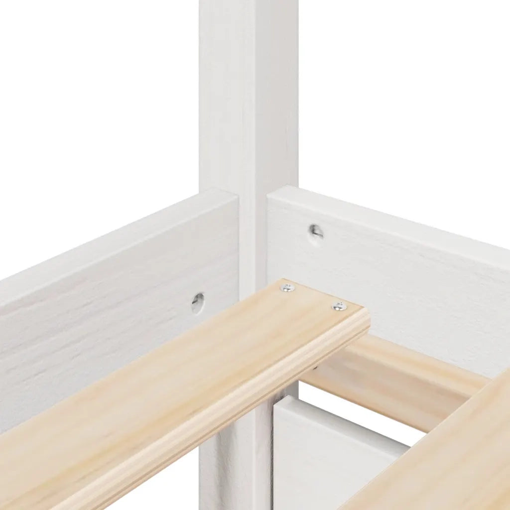 Letto senza Materasso-Struttura Letto Bianco 140x200 cm Legno Massello di Pino 197036