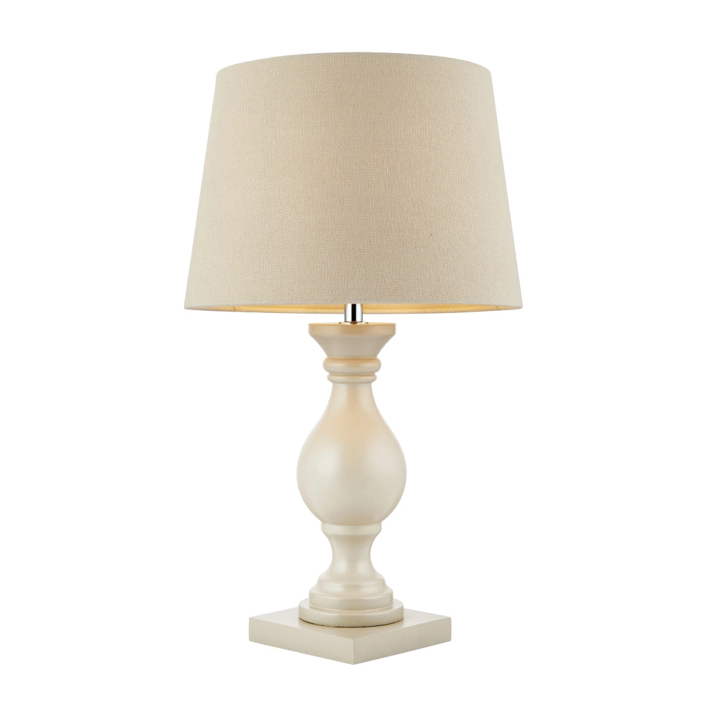 Lampada da tavolo classica legno ecru paralume E14 Endon