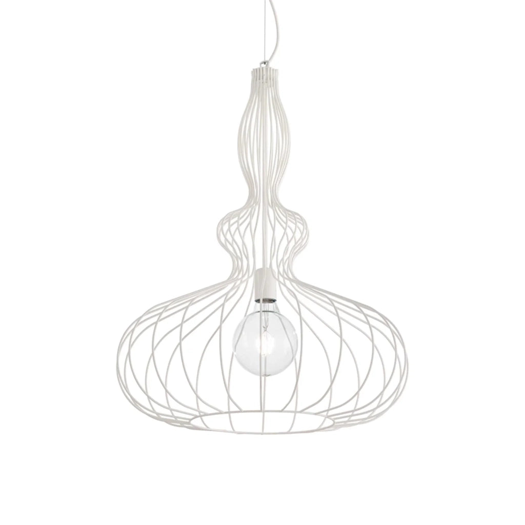 Lampada A Sospensione Clarissa Metallo Bianco 1 Luce E27
