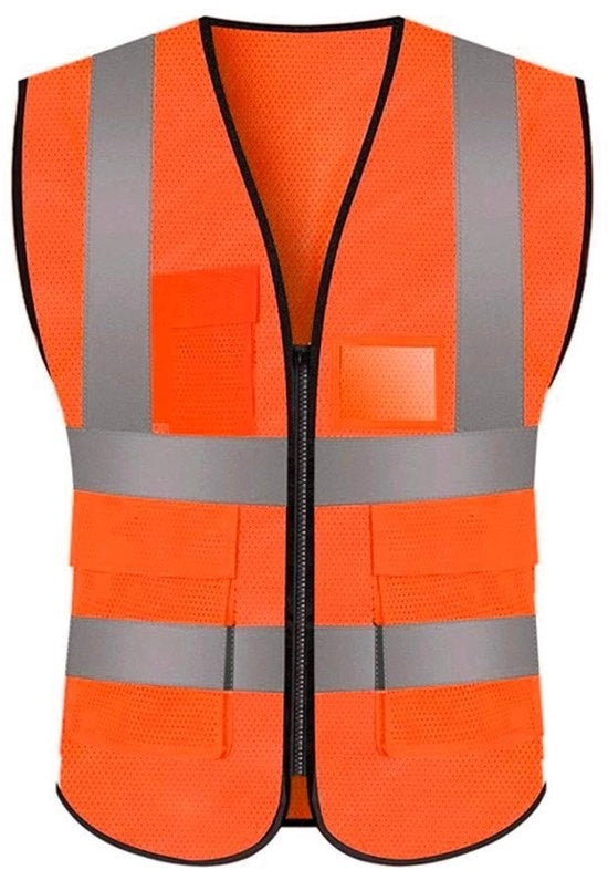 Vest di Sicurezza XXXL - Vest Riflettente - Alta Visibilità - Vest a Maglia - Respirante - Cinturino Multi Tasche - Leggero e Duraturo
