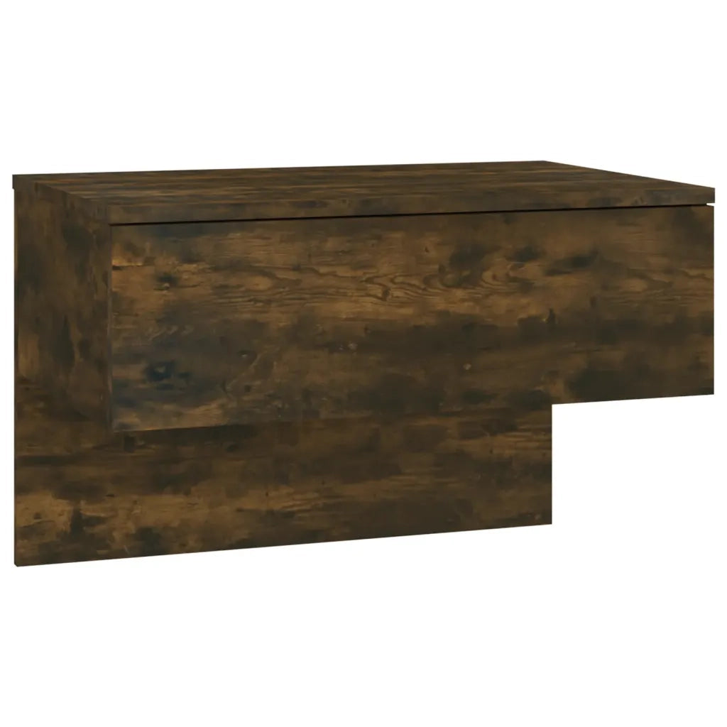 Set di 2 Comodini | Armadio da Notte | Mobiletto da notte a Muro Rovere Fumo
